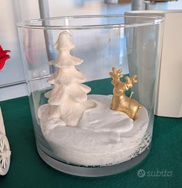 Candela decorativa a forma di albero e renna