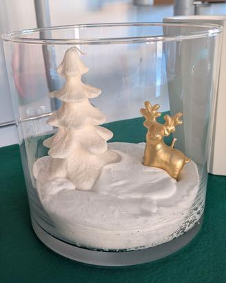Candela decorativa a forma di albero e renna