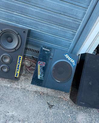 IMPIANTO AUDIO VINTAGE-2 casse pioneer+subwoofer