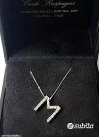 COLLANA LETTERA ORO 18kt. CON DIAMANTI NATURALI