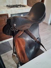 sella equitazione pelle e cuoio 