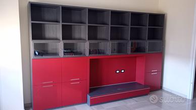 Modile TV sala 365 x230x40 cm bordeaux grigio