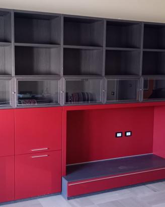 Modile TV sala 365 x230x40 cm bordeaux grigio