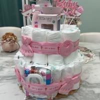 Torta di pannolini per nascita baby shower