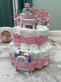 Torta di pannolini per nascita baby shower