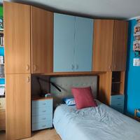 ARMADIO A PONTE BICOLORE A 6 ANTE CON CASSETTI