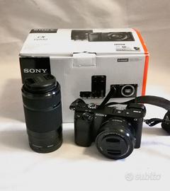 Fotocamera Sony alpha 6000 e-mount 2 obbiettivi