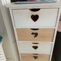 CASSETTIERA PICCOLA  LEGNO NATURALE E BIANCO