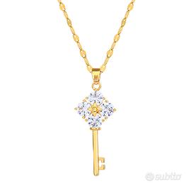 Collana "Chiave", acciaio placcato oro 18 carati