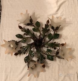Lampadario/appliqué in ferro battuto