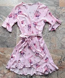 Abitino a portafoglio rosa e fiorellini TgS Elodie