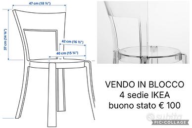 4 Sedie STEIN IKEA Trasparente
