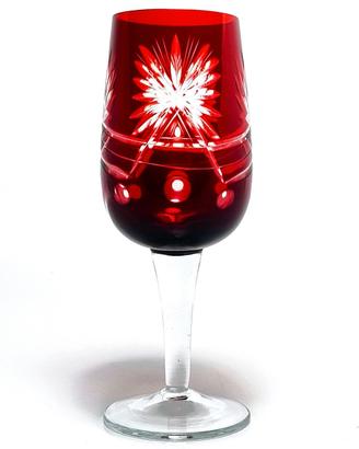 Calice o flute cristallo molato rosso rubino