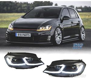 FARI VOLKSWAGEN VW GOLF 7 12-17 DRL DINAMICI NERI 