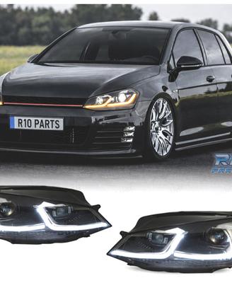 FARI VOLKSWAGEN VW GOLF 7 12-17 DRL DINAMICI NERI 