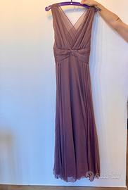 Vestito da cerimonia in chiffon malva tagl. 48 ITA