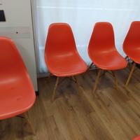 8 sedie stile nordico rosse