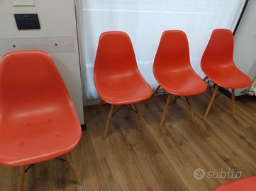 8 sedie stile nordico rosse