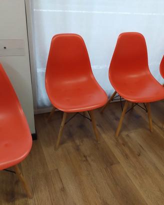 8 sedie stile nordico rosse