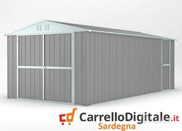 Box garage auto in Acciaio 327x611cm grigio chiaro