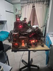 Presepe d’arte artigianale con ricircolo d’acqua