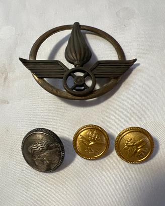 Militaria Esercito Fregio Basco Autieri + 3 Botton