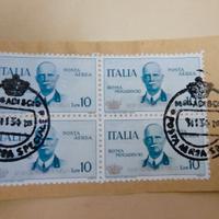 Francobollo Quartina 1934 Roma Mogadiscio 10L Serv