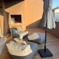 Set giardino terrazza Poltrona Pouf