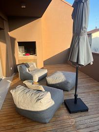 Set giardino terrazza Poltrona Pouf