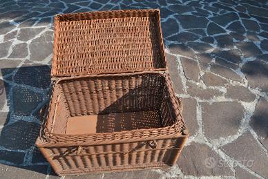 Baule artigianale  in vimini per arredo