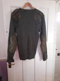 Maglione militare verde da uomo, taglia media.