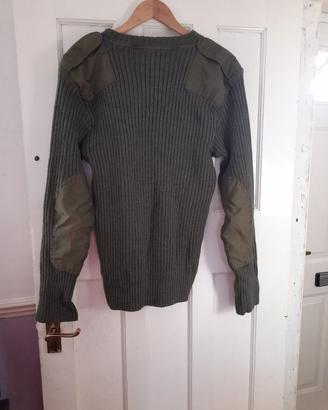 Maglione militare verde da uomo, taglia media.