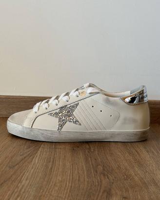Golden Goose Super-Star Crema Glitter Tg 38