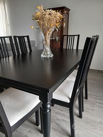 Tavolo ikea ingatorp e 6 sedie.