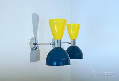 Coppia Applique DOPPIO CONO BRASS STILNOVO Style