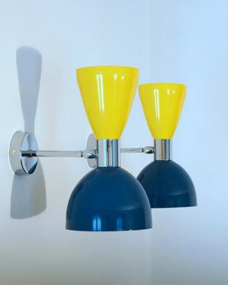 Coppia Applique DOPPIO CONO BRASS STILNOVO Style
