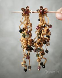 Orecchini Vintage oro 750 e gemme 
Pietro Balestra