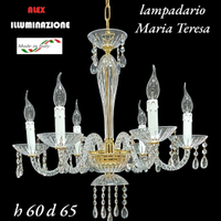 LAMPADARIO MARIA TERESA 5 LUCI CRISTALLO