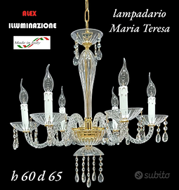 LAMPADARIO MARIA TERESA 5 LUCI CRISTALLO