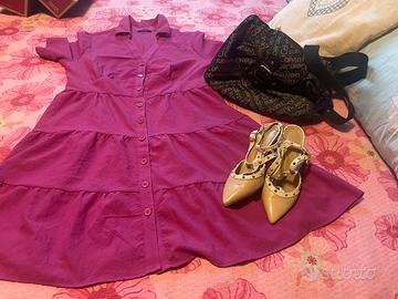 Scarpe rosa con borchie