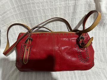 Borsa in pelle tracolla rossa