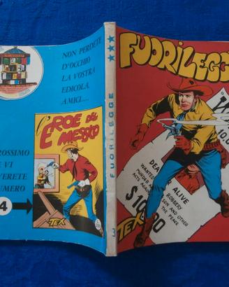TEX numero 3 TRE STELLE SPILLATO "Fuorilegge" 1964