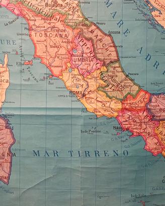 Carta geografica Italia in tela