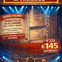 Trabattello in alluminio con piano e ruote hla3,30