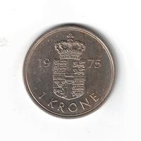 Moneta, Danimarca, 1 Krone, ReginaMargerita II '75