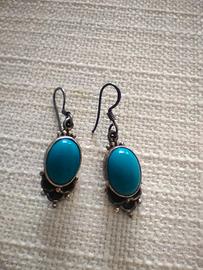 ORECCHINI ARGENTO INDIANO E PASTA DI TURCHESE 