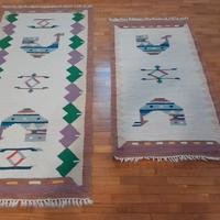 coppia di tappeti peruviani 80x200 e 70x140 cm