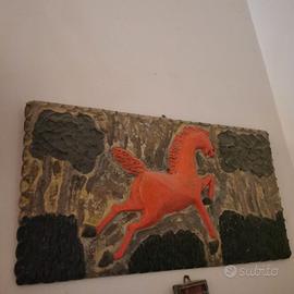 quadro di ceramica cavallo Gazzotti la Faiance 