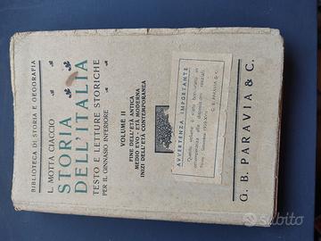 2 Volumi "Storia d'Italia" Paravia (1939)