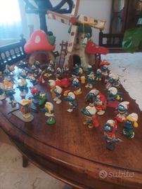 Mulino, Casa fungo e 45 figure Puffi vintage 80